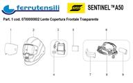 LENTE COPERTURA FRONTALE TRASPARENTE SENTINEL A50