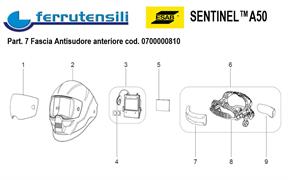 FASCIA ANTISUDORE ANTERIORE SENTINEL A50 ESAB