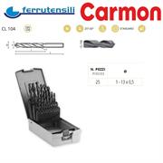 KIT PUNTE CARMON CL104 HSS DIN338 BLACK mm. 1-13X0,5 25PZ.