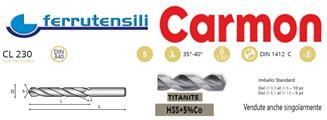 PUNTA CARMON DIN340 CL230 HSS5%Co TITANITE Ø mm.