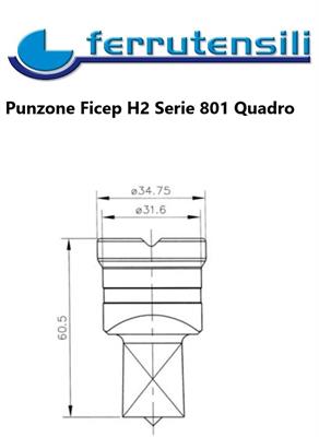 PUNZONE FICEP H2 SR801 QUADRO mm.
