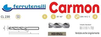 PUNTA CILINDRICA CARMON CL230 DIN340 HSS5%Co Ø mm.
