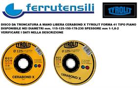 115x1,6x22-41F DISCO TAGLIO TYROLIT CERABOND X CA46Q-BFP