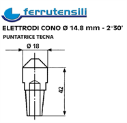 ELETTRODO PUNTATRICE CONO 14.8 2°30' DIS.3620