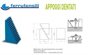 APPOGGIO DENTATO 34X21X30 ELEMENTO DI STAFFAGGIO