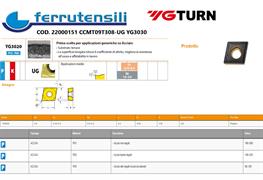 CCMT09T308-UG-YG3020 INSERTO TORNITURA YG1