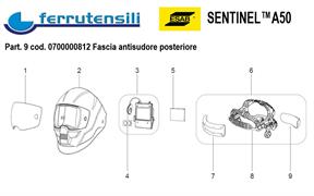 FASCIA ANTISUDORE POSTERIORE SENTINEL A50