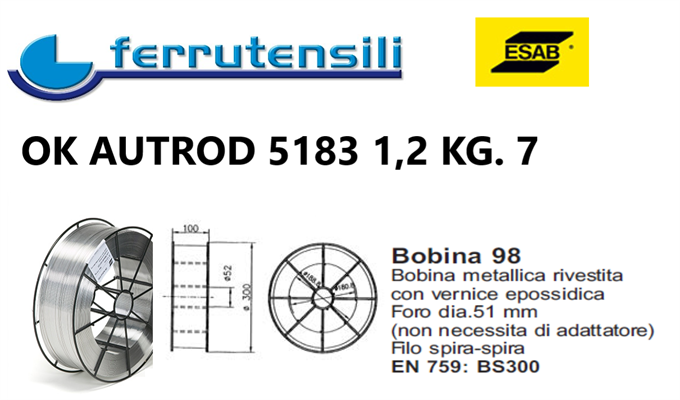 FILO ESAB OK AUTROD 5183 DIAM. MM. 1,2 KG. 7