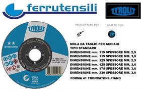150x2,5x22-41 DISCO TAGLIO TYROLIT STANDARD ACCIAIO A30S-BF