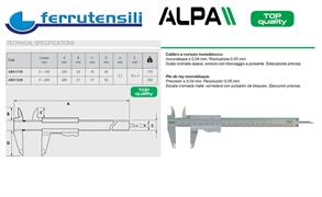 CALIBRO ALPA 1/20 0,05 MISURA 0÷150 A PULSANTE