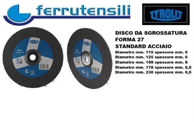 230x6x22-27 DISCO TYROLIT STANDARD ACCIAIO A24S-BF