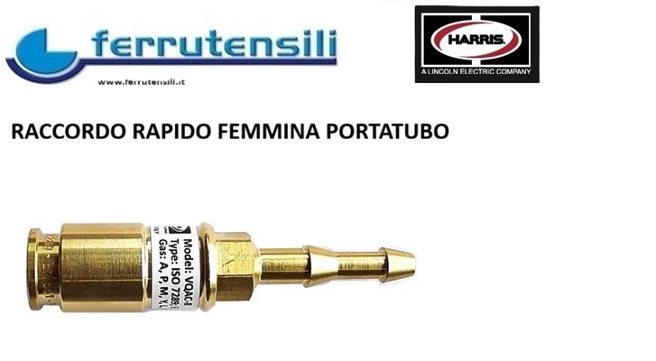 RACCORDO RAPIDO FEMMINA ATT. TUBO DA 6/8 HARRIS VQACL8 GAS